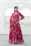 Women's Designer Satin Georgette Gown Women's Designer Satin Georgette Gown
