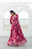Women's Designer Satin Georgette Gown Women's Designer Satin Georgette Gown