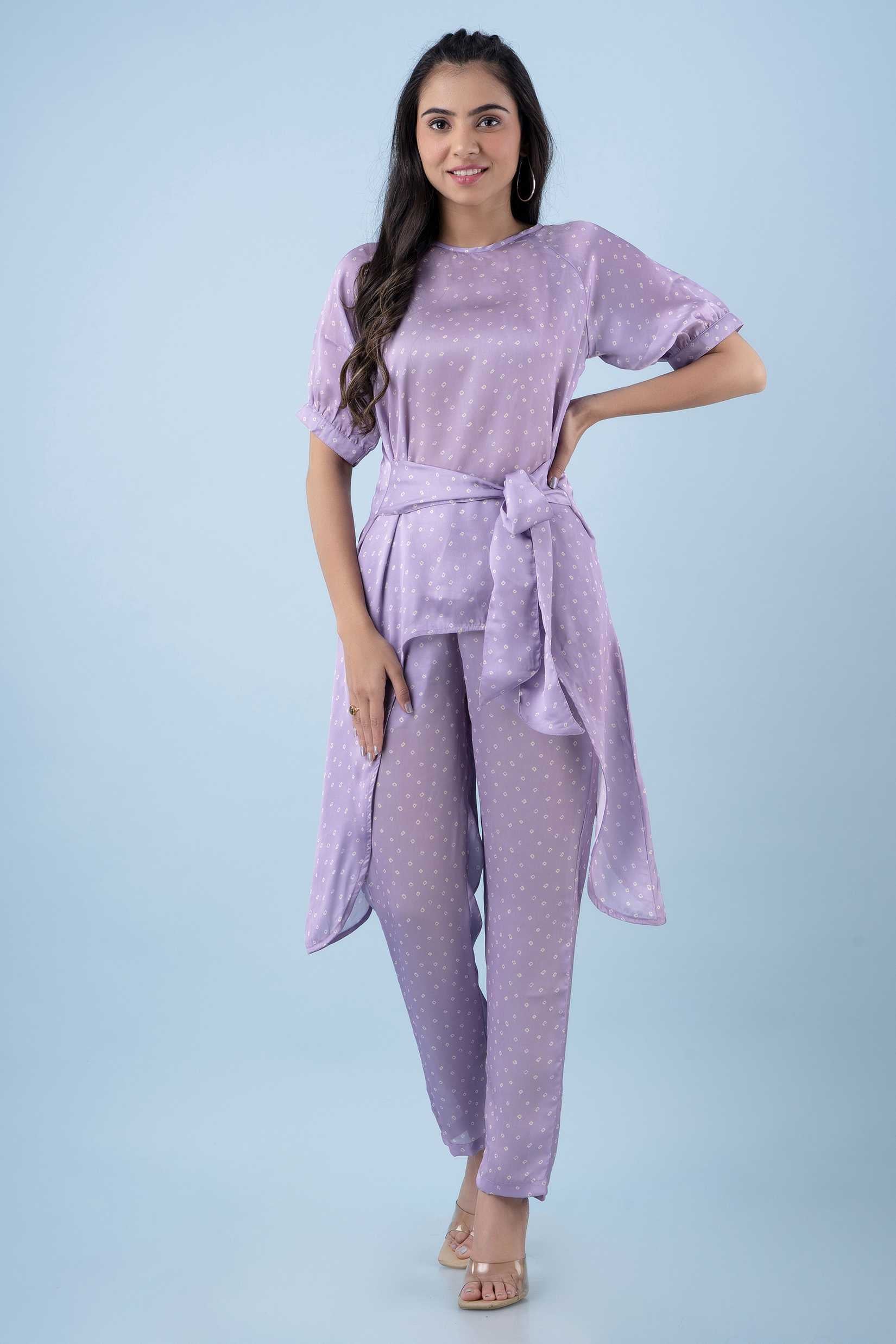 Bandhani Print Satin Georgette Coord Set Bandhani Print Satin Georgette Coord Set