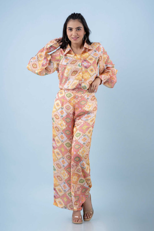 Satin Georgette Printed Co-ords Set