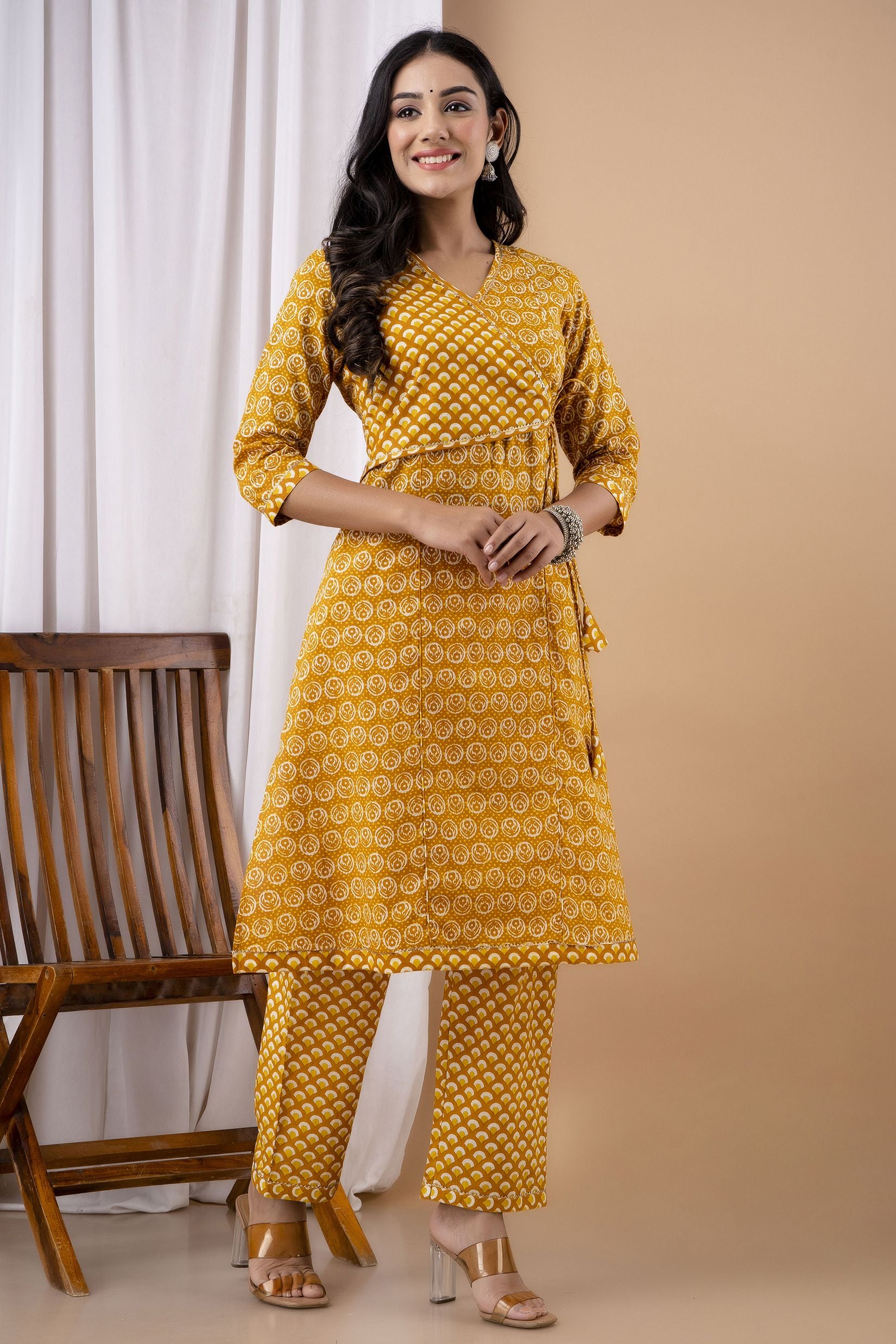 Yellow Cotton Printed Kurta Set Yellow Cotton Printed Kurta Set