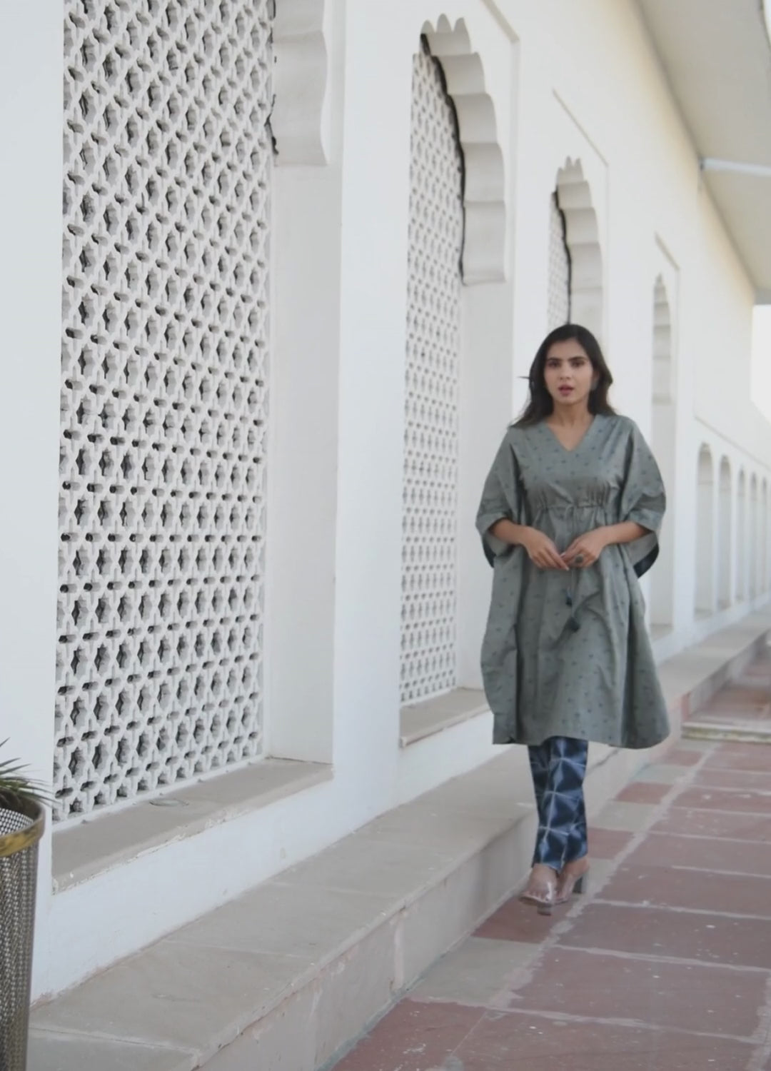 Grey Designer Kaftan Set Grey Designer Kaftan Set