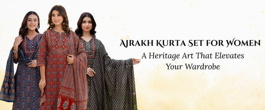 Ajrakh Kurta Set for Women – A Heritage Art That Elevates Your Wardrobe