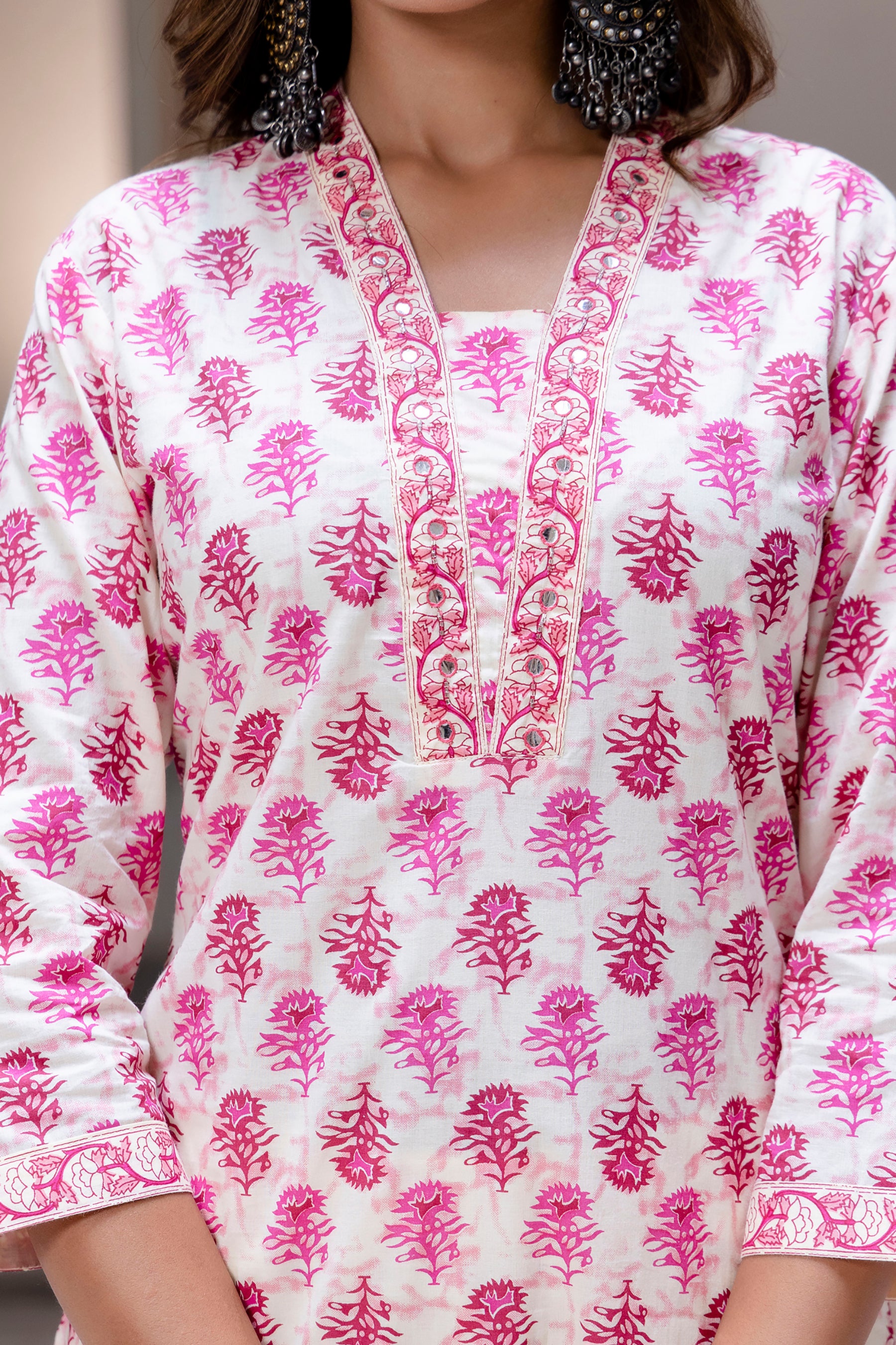MADISON - Pink Printed Cotton Kurta Set