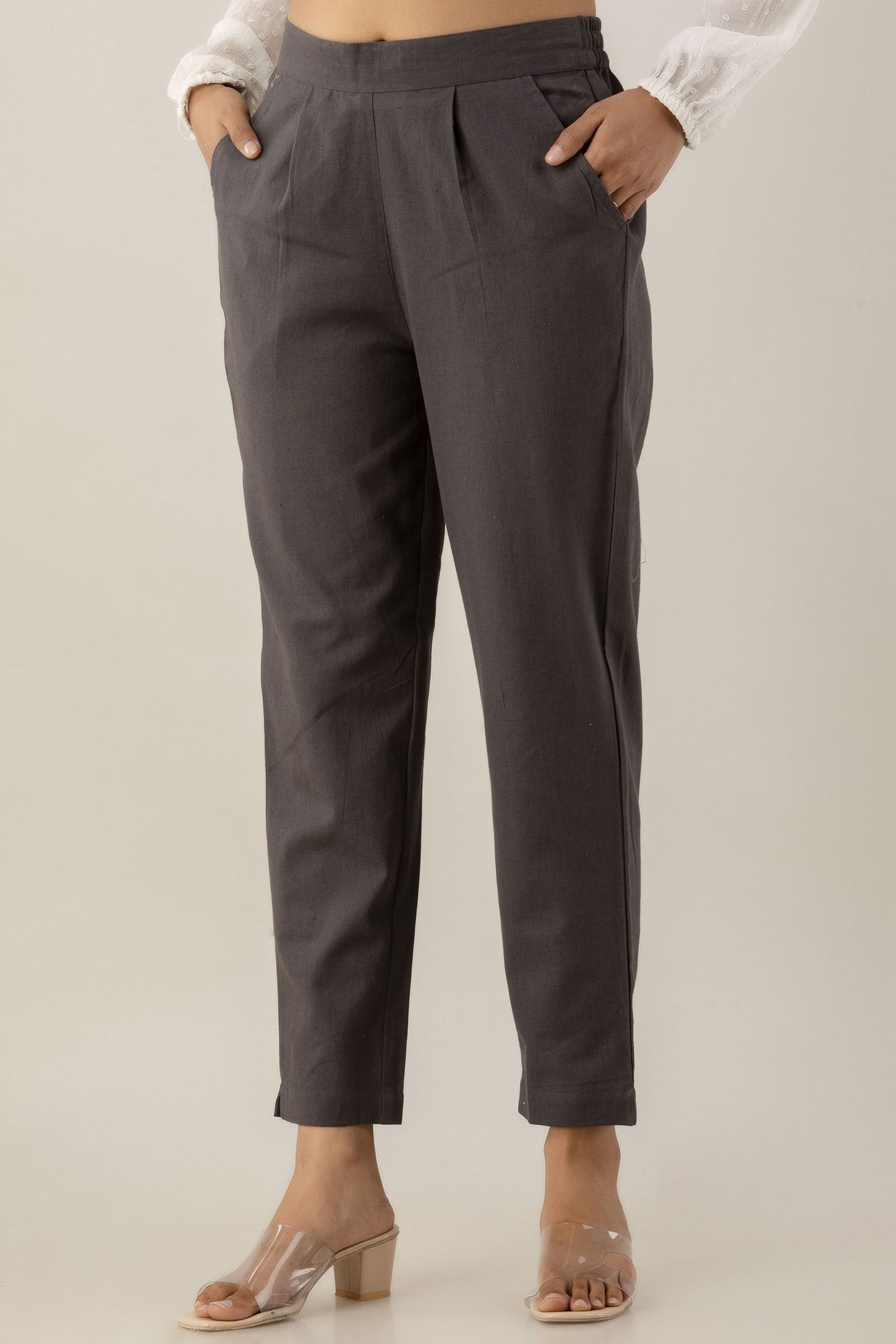 Buy Dark Grey Trousers & Pants for Men by MONTE BIANCO Online | Ajio.com