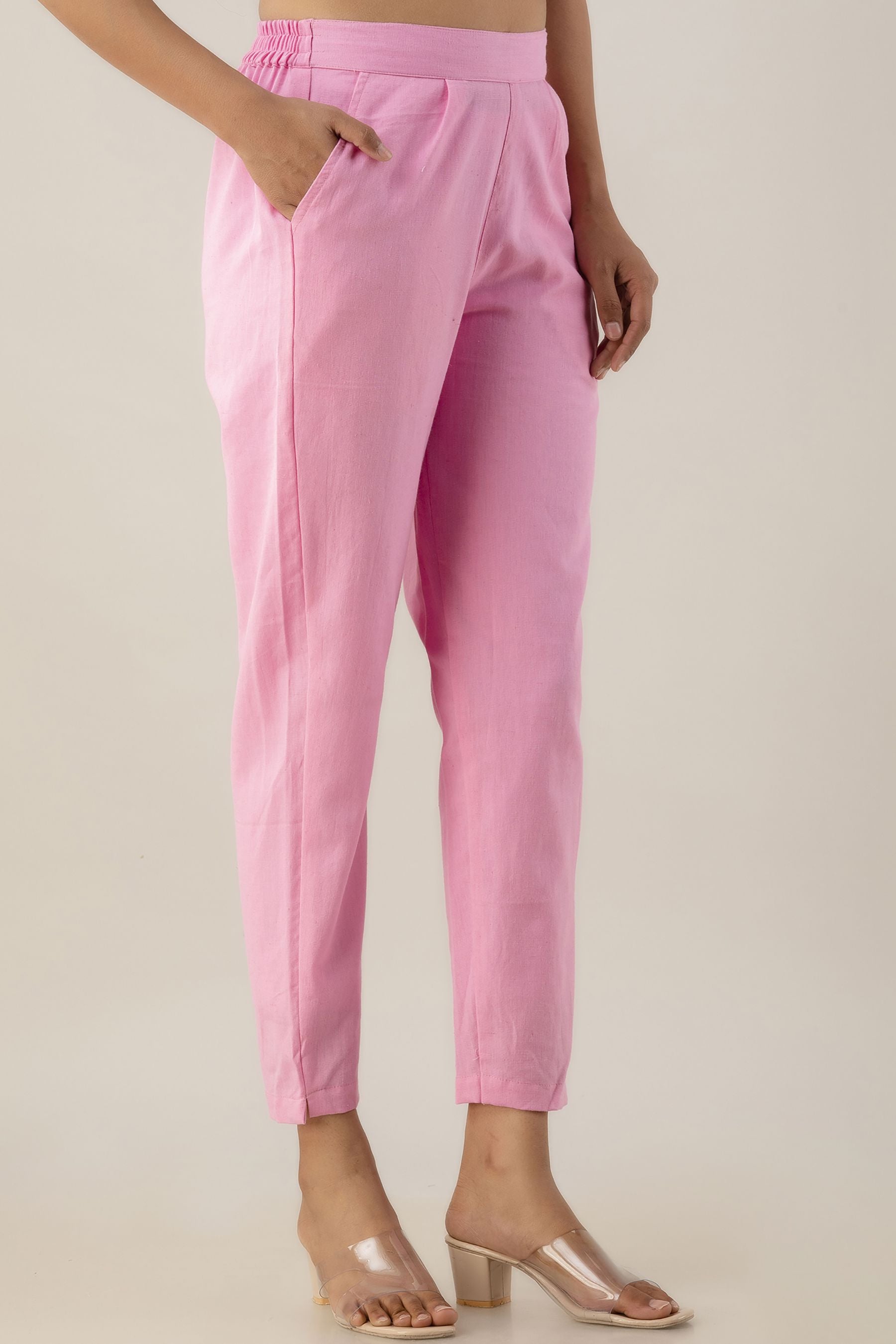Slim Fit Cigarette trousers - Light pink - Men | H&M IN