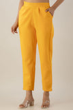 Yellow Cotton Cigarette Trousers