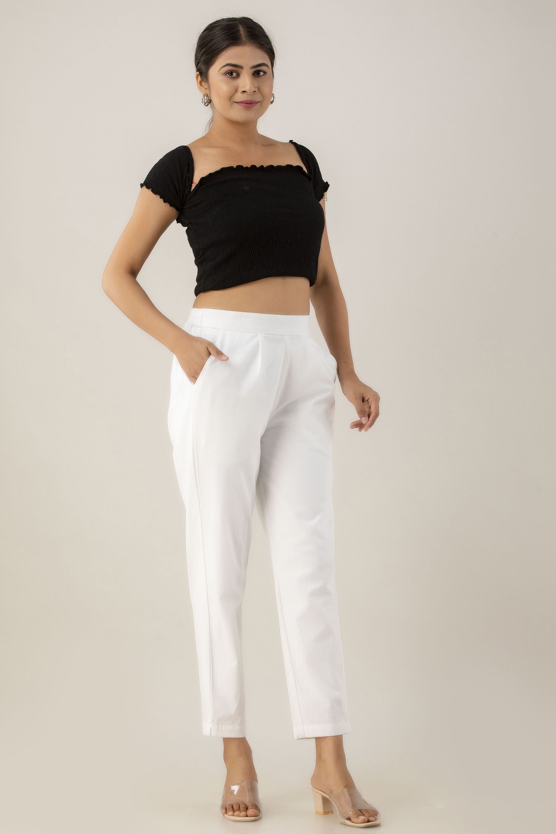 Buy White Pants for Women by INDIAN KALA 4U Online | Ajio.com