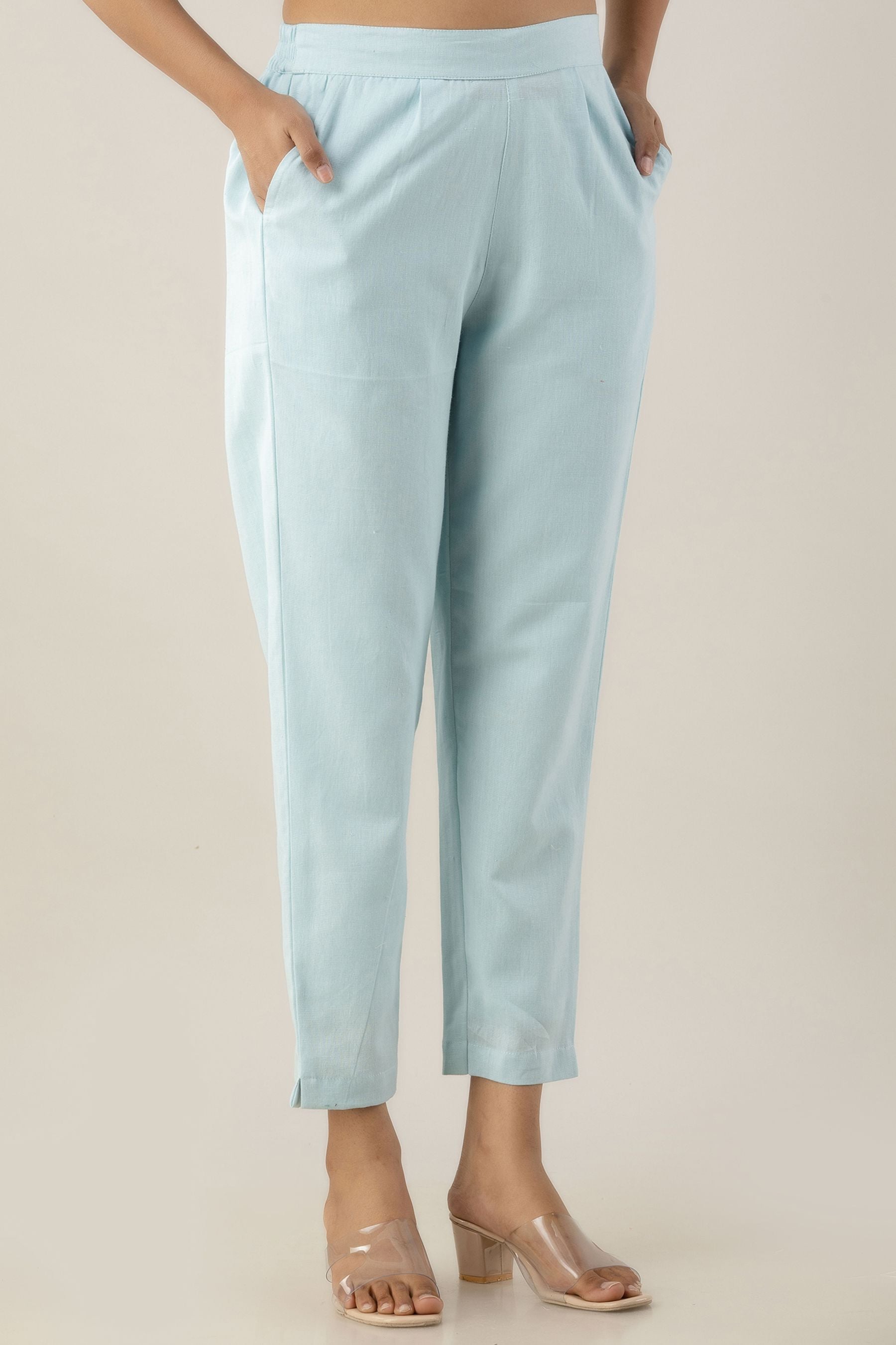 Slim Trouser Ankle Pants In Plus Size - Light Blue Heather Blue | NYDJ