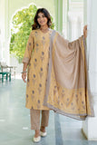 Dhriti - Beige Collar Neck Cotton Kurta set with Dupatta