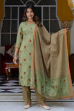 Mehar - Green Collar Neck Cotton Kurta set with Dupatta