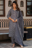 Tanuja - Grey Everyday Wear Pure Cotton Kurta Set