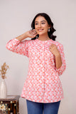 Pink Cotton Top For Women