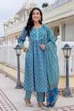 Blue Cotton kurta Set For women