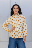 Mari - Yellow Floral Printed Cotton Shirt