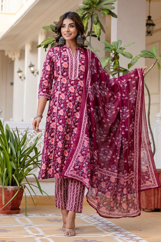 Maroon Kurta Set