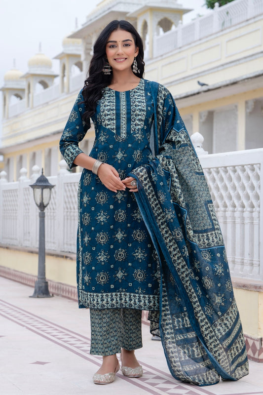 Blue Kurta Set For Women