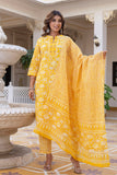 Yellow Plackett Design Cotton Kurta Set with Trousers and Dupatta