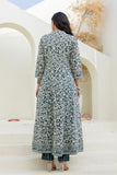 Green Yoke Design Anarkali Suit Set with Trousers and Dupatta