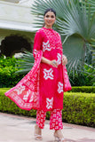 Pink Festive Yoke Design Kurta Set with Palazzo and Dupatta