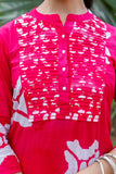 Pink Festive Yoke Design Kurta Set with Palazzo and Dupatta