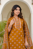 Mustard Yoke Design Cotton Kurta Set with Palazzo and Dupatta
