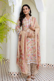 Beige Lace Detailing Cotton Kurta Set with Palazzo Pants and Dupatta