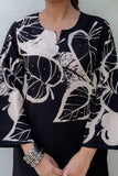 Black Floral Print Kurti with Wide Trousers Coord Set