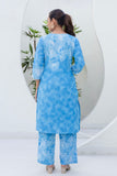 Blue Floral Tie n Dye Kurti with Palazzos Coord Set
