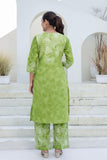 Green Floral Tie n Dye Kurti with Palazzos Coord Set