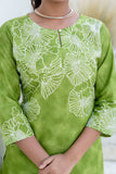 Green Floral Tie n Dye Kurti with Palazzos Coord Set