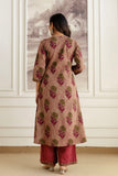 Pink Pintucks Aline Suit Set with Palazzo and Dupatta