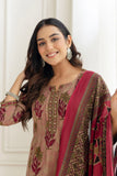 Pink Pintucks Aline Suit Set with Palazzo and Dupatta