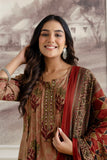 Rust Pintucks Aline Suit Set with Palazzo and Dupatta