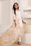 Cream Linen with Lining Kurta Set with Trousers and Dupatta