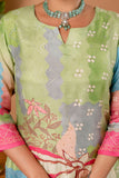 Zari Work Viscose Festive Kurta Set with Trousers and Dupatta