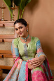 Zari Work Viscose Festive Kurta Set with Trousers and Dupatta
