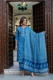 Blue Cotton kurta Set For women