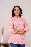 Pink Cotton Top For Women