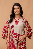 Maroon Green Sequins Highlight Viscose Kurti with Wide Leg Palazzo Coord Set
