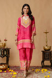 Pink Sequins Highlight Viscose Kurti with Wide Leg Palazzo Coord Set