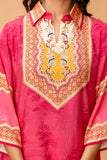 Pink Sequins Highlight Viscose Kurti with Wide Leg Palazzo Coord Set