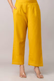 Yellow Wide Leg Mid Rise Palazzos