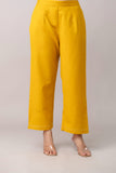 Yellow Wide Leg Mid Rise Palazzos