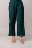 Bottle Green Wide Leg Mid Rise Palazzos
