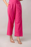 Pink Wide Leg Mid Rise Palazzos
