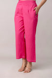 Pink Wide Leg Mid Rise Palazzos