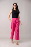 Pink Wide Leg Mid Rise Palazzos