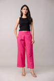 Pink Wide Leg Mid Rise Palazzos