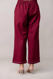 Maroon Wide Leg Mid Rise Palazzos